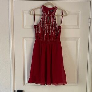 Verty mini dress with rhinestones